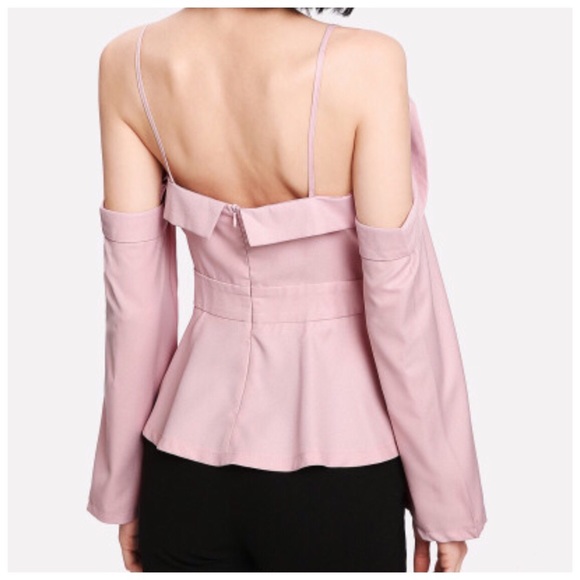 Pink Drop Sleeve Off Shoulder Top - Picture 4 of 6
